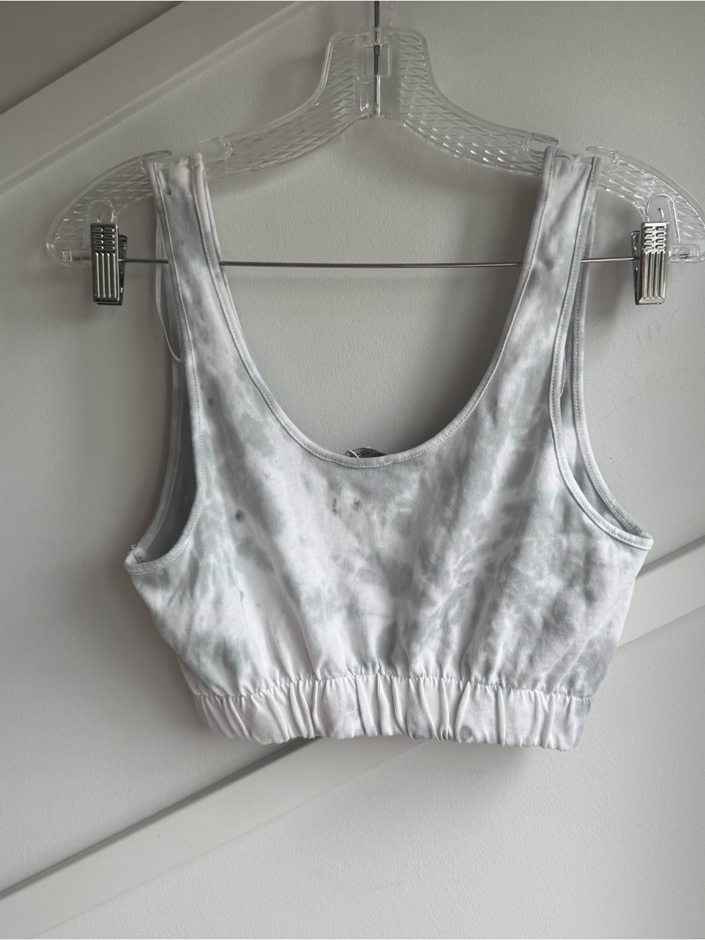 Zara Light Gray Tie-Dye Crop Tank size M - Picture 3 of 4